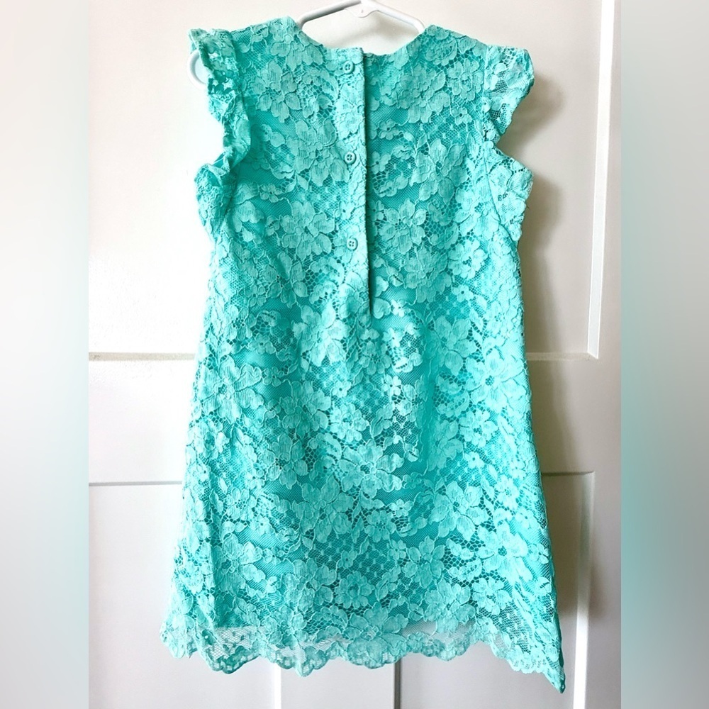 🌸 The Children’s Place Girls 4T Teal Lace Dress | Party / Easter / Wedding 🌸 - Picture 4 of 4